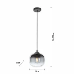 Suspension Verre Fumé-Luminaires Leuchten Direkt Suspension Leuchten-Direkt ZEA Noir, 1 lumière