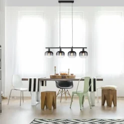 Suspension Verre Fumé-Luminaires Leuchten Direkt Suspension Leuchten-Direkt ZEA Noir, 4 lumières