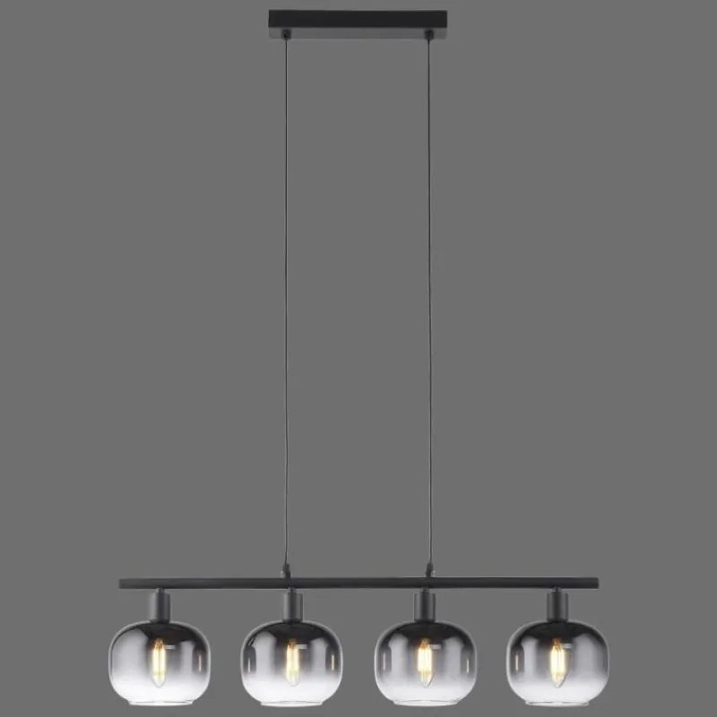Suspension Verre Fumé-Luminaires Leuchten Direkt Suspension Leuchten-Direkt ZEA Noir, 4 lumières