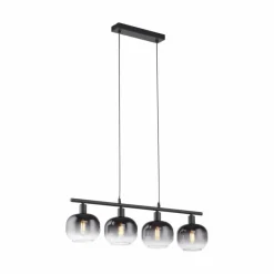 Suspension Verre Fumé-Luminaires Leuchten Direkt Suspension Leuchten-Direkt ZEA Noir, 4 lumières