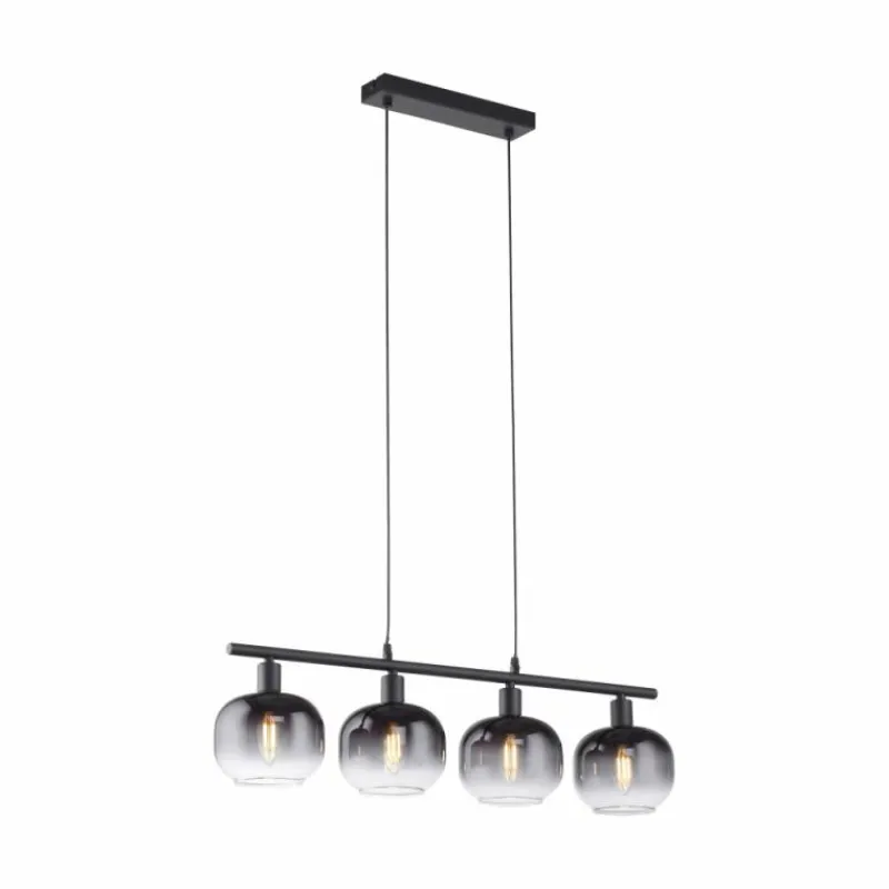 Suspension Verre Fumé-Luminaires Leuchten Direkt Suspension Leuchten-Direkt ZEA Noir, 4 lumières
