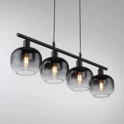 Suspension Verre Fumé-Luminaires Leuchten Direkt Suspension Leuchten-Direkt ZEA Noir, 4 lumières