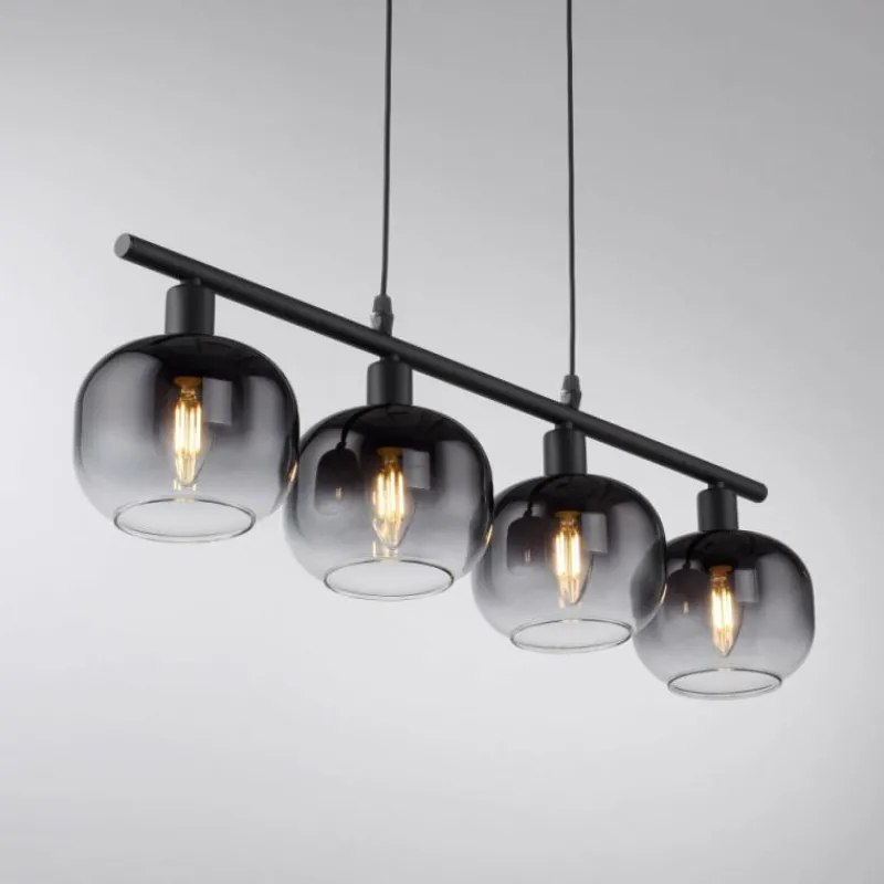 Suspension Verre Fumé-Luminaires Leuchten Direkt Suspension Leuchten-Direkt ZEA Noir, 4 lumières