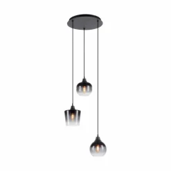 Suspension Verre Fumé-Luminaires Leuchten Direkt Suspension Leuchten-Direkt ZEA Noir, 3 lumières