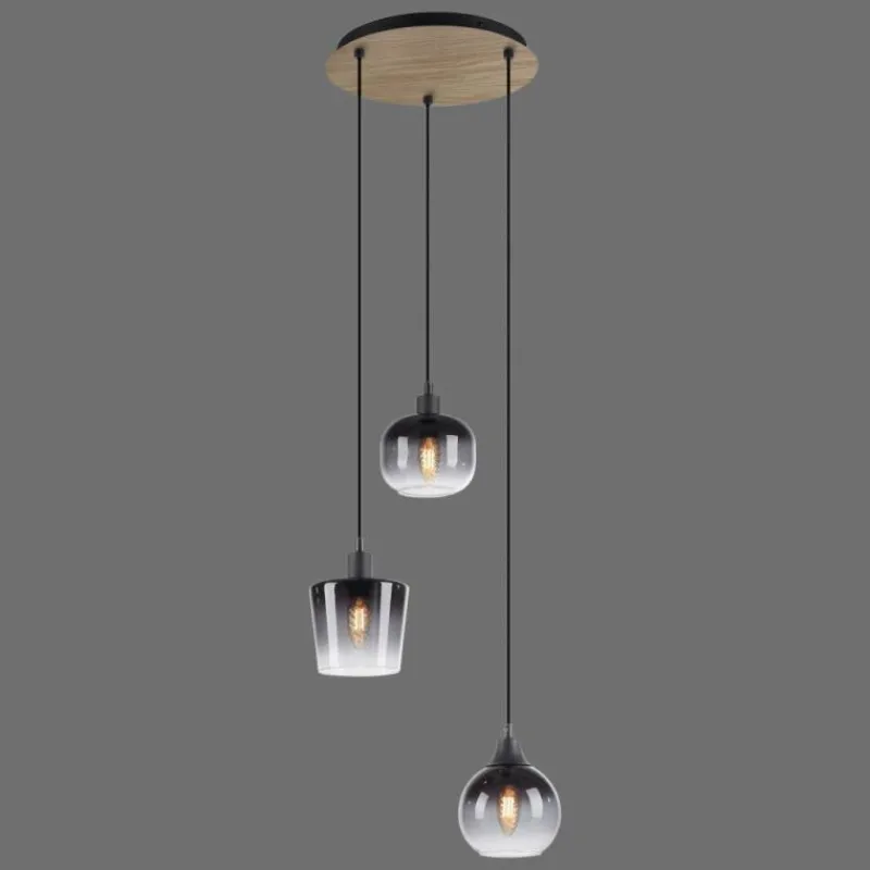 Suspension Verre Fumé-Luminaires Leuchten Direkt Suspension Leuchten-Direkt GREEN ZEA Écru, Noir, 3 lumières