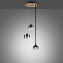 Suspension Verre Fumé-Luminaires Leuchten Direkt Suspension Leuchten-Direkt GREEN ZEA Écru, Noir, 3 lumières