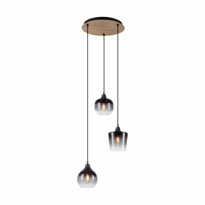 Suspension Verre Fumé-Luminaires Leuchten Direkt Suspension Leuchten-Direkt GREEN ZEA Écru, Noir, 3 lumières