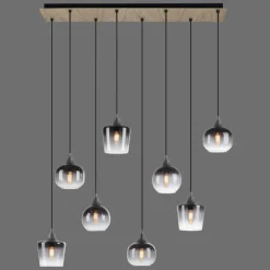 Suspension Verre Fumé-Luminaires Leuchten Direkt Suspension Leuchten-Direkt GREEN ZEA Écru, Noir, 8 lumières