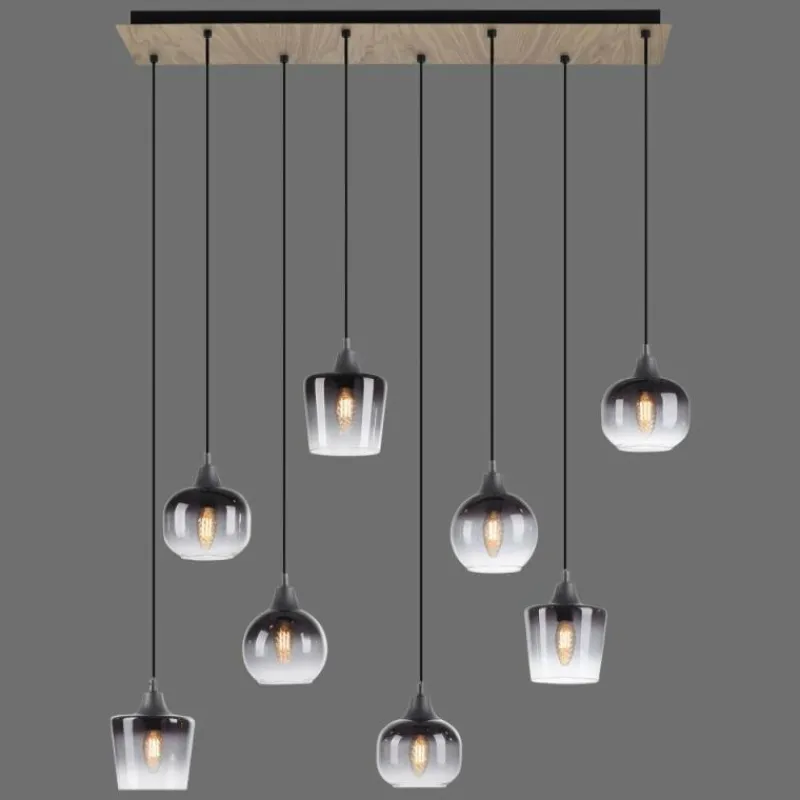 Suspension Verre Fumé-Luminaires Leuchten Direkt Suspension Leuchten-Direkt GREEN ZEA Écru, Noir, 8 lumières