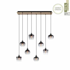 Suspension Verre Fumé-Luminaires Leuchten Direkt Suspension Leuchten-Direkt GREEN ZEA Écru, Noir, 8 lumières