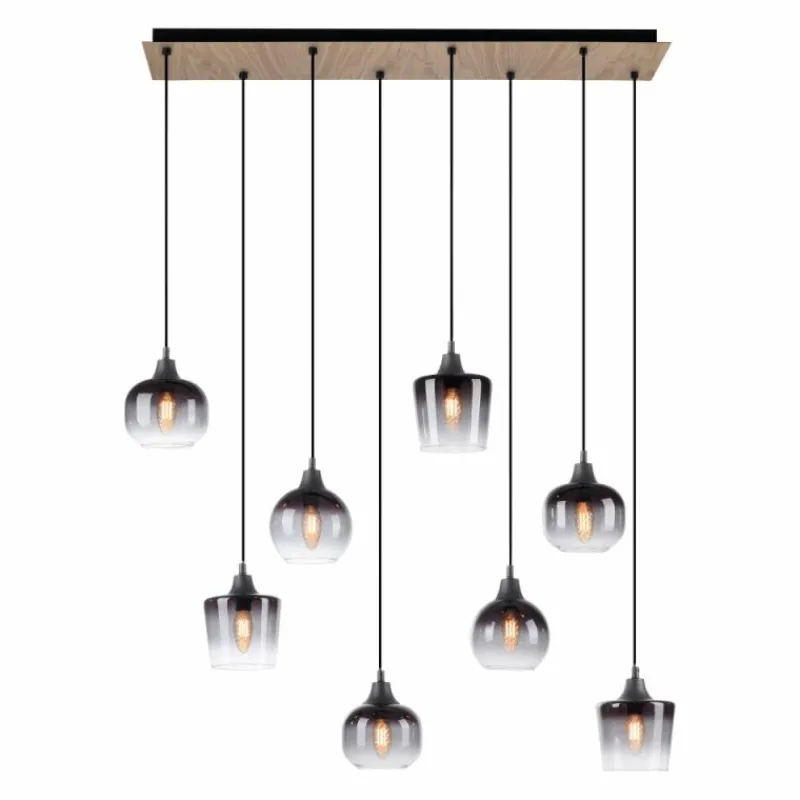 Suspension Verre Fumé-Luminaires Leuchten Direkt Suspension Leuchten-Direkt GREEN ZEA Écru, Noir, 8 lumières
