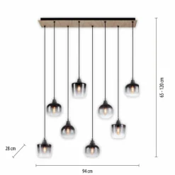 Suspension Verre Fumé-Luminaires Leuchten Direkt Suspension Leuchten-Direkt GREEN ZEA Écru, Noir, 8 lumières