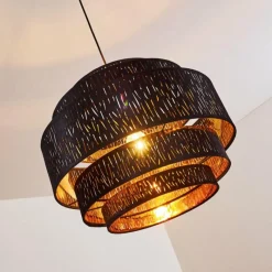 Lampes En Tissu-hofstein Suspension Liared Noir, 1 lumière