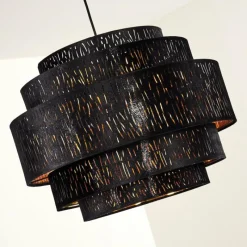 Lampes En Tissu-hofstein Suspension Liared Noir, 1 lumière