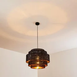 Lampes En Tissu-hofstein Suspension Liared Noir, 1 lumière