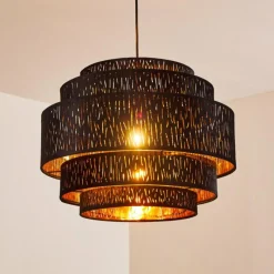 Lampes En Tissu-hofstein Suspension Liared Noir, 1 lumière
