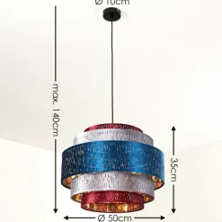 Lampes En Tissu-hofstein Suspension Liared Noir, 1 lumière