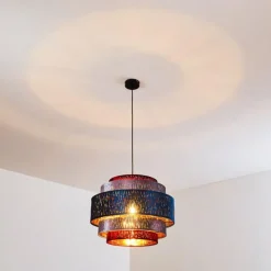 Lampes En Tissu-hofstein Suspension Liared Noir, 1 lumière