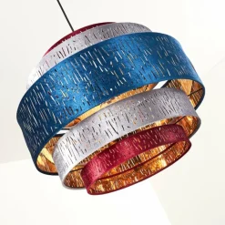 Lampes En Tissu-hofstein Suspension Liared Noir, 1 lumière