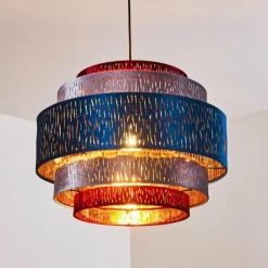 Lampes En Tissu-hofstein Suspension Liared Noir, 1 lumière