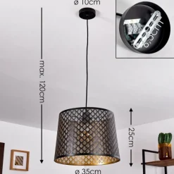 Lampes Vintages & Rétros-hofstein Suspension Libreville Noir, 1 lumière