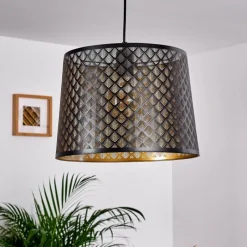 Lampes Vintages & Rétros-hofstein Suspension Libreville Noir, 1 lumière