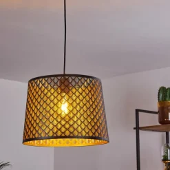 Lampes Vintages & Rétros-hofstein Suspension Libreville Noir, 1 lumière