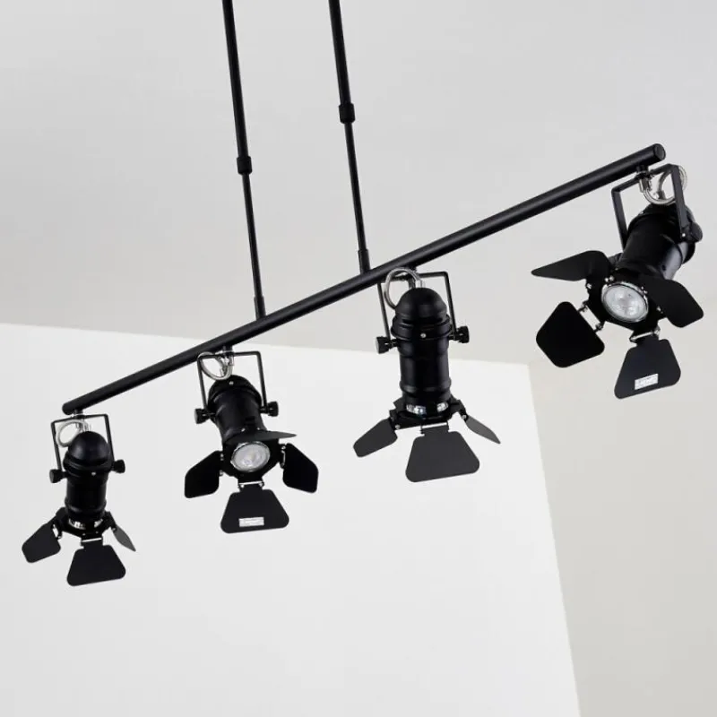 Lampes Industrielles-hofstein Suspension Lichinga Noir, 4 lumières