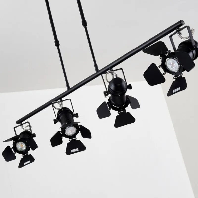 Lampes Industrielles-hofstein Suspension Lichinga Noir, 4 lumières