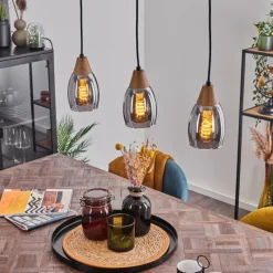 Luminaires Scandinaves-hofstein Suspension Lissade Noir, 3 lumières