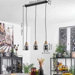 Luminaires Scandinaves-hofstein Suspension Lissade Noir, 3 lumières