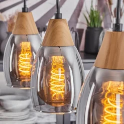 Luminaires Scandinaves-hofstein Suspension Lissade Noir, 3 lumières