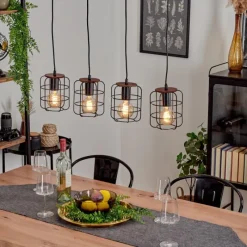 Lampes Industrielles-hofstein Suspension Loedingen Brun, Noir, 4 lumières