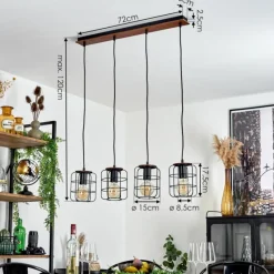 Lampes Industrielles-hofstein Suspension Loedingen Brun, Noir, 4 lumières