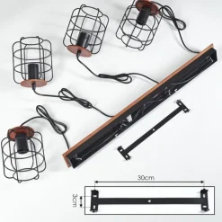 Lampes Industrielles-hofstein Suspension Loedingen Brun, Noir, 4 lumières