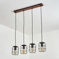Lampes Industrielles-hofstein Suspension Loedingen Brun, Noir, 4 lumières
