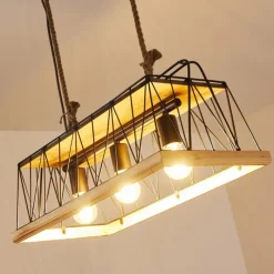 Lampes Industrielles-hofstein Suspension Logum Brun, Noir, 3 lumières