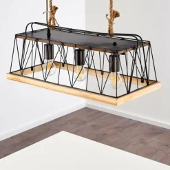 Lampes Industrielles-hofstein Suspension Logum Brun, Noir, 3 lumières