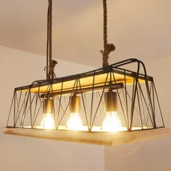 Lampes Industrielles-hofstein Suspension Logum Brun, Noir, 3 lumières