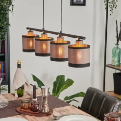 Lampes En Tissu-hofstein Suspension Lohobe Noir, 4 lumières
