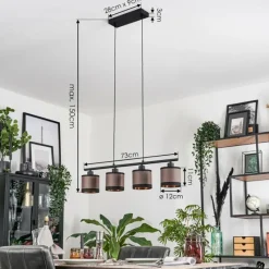 Lampes En Tissu-hofstein Suspension Lohobe Noir, 4 lumières