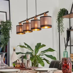 Lampes En Tissu-hofstein Suspension Lohobe Noir, 4 lumières