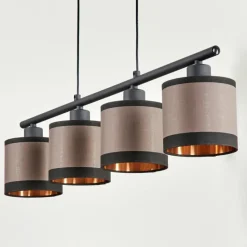 Lampes En Tissu-hofstein Suspension Lohobe Noir, 4 lumières