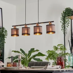 Lampes En Tissu-hofstein Suspension Lohobe Noir, 4 lumières