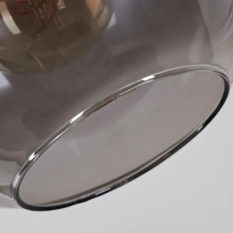 Suspension Verre Fumé-hofstein Suspension Loiulo Nickel mat, Argenté, 1 lumière