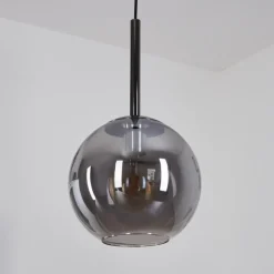 Suspension Verre Fumé-hofstein Suspension Loiulo Nickel mat, Argenté, 1 lumière