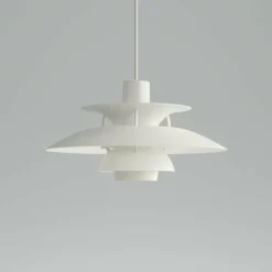 Luminaires Scandinaves-Luminaires Louis Poulsen Suspension Louis Poulsen PHÂ 5Â Mini Blanc, 1 lumière