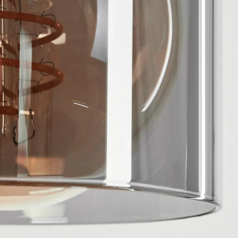 Suspension Verre Fumé-hofstein Suspension Loursin Noir, 3 lumières