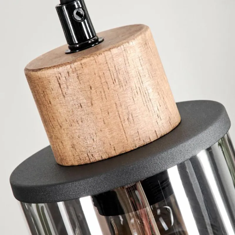 Suspension Verre Fumé-hofstein Suspension Loursin Noir, 3 lumières