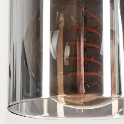 Suspension Verre Fumé-hofstein Suspension Loursin Noir, 3 lumières